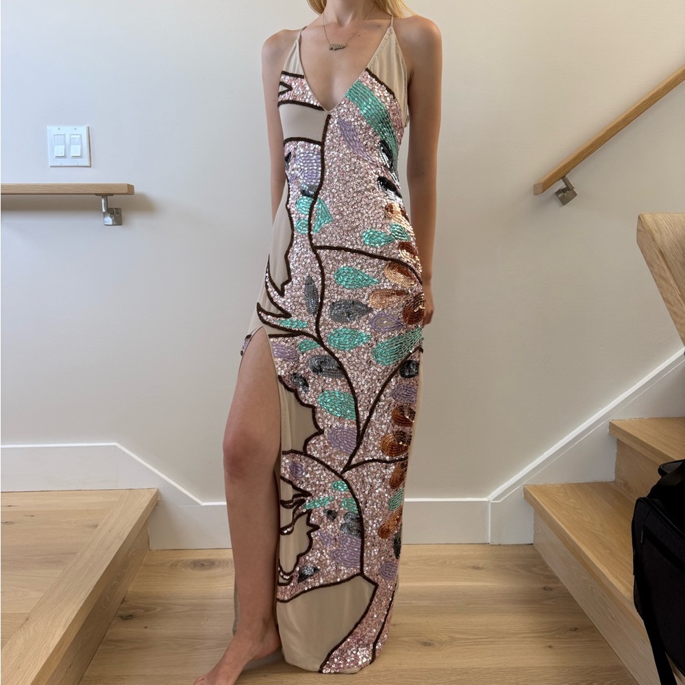 Nasty Gal White Cream One Shoulder Maxi Sundress